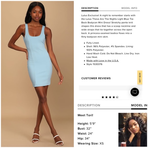 NWT Lulu’s Light Blue Cut Out Back Dress - Picture 3 of 10